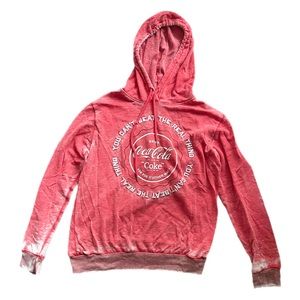 Coca Cola  You Can't Beat the Real Thing Red/White Embroidered Graphic Hoodie XL